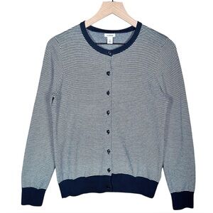 L.L.BEAN Striped Supima Cotton Cardigan
